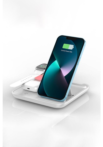 Wireless Charger 4 In 1 Beyaz