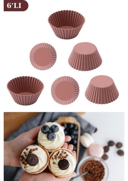 Onikiden Airfryer Yapışmaz Kek Muffin Kalıbı 6’lı - Tüm Hava Fritözleriyle Uyumlu SL33