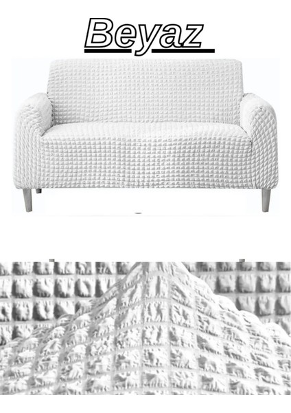 Bürümcük 3 Kişilik Koltuk Örtüsü Boydan Eteksiz Streç Esnek Lastikli Çekyat Kanepe Kılıfı