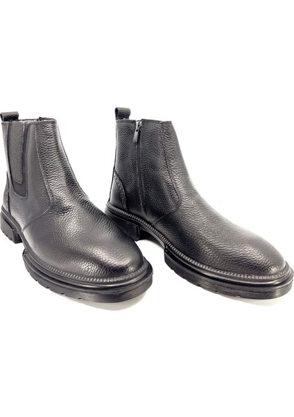 G108471 Deri Kauçuk Taban Kışlık Kürklü Chealse Erkek Yarım Bot fırsatları