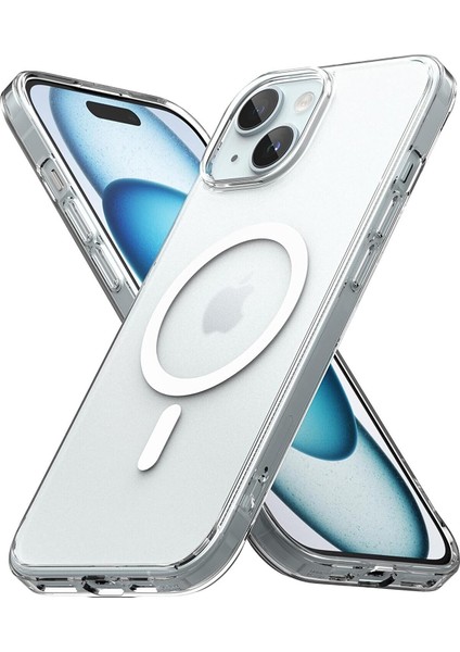 iPhone 15 Plus Uyumlu Magsafe Kamera Korumalı Sararma Karşıtı Silikon Şeffaf Telefon Kılıfı