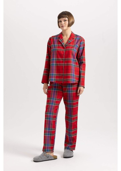 Fall in Love Pijama Yaka Flanel Casual Üst B5457AX23WN