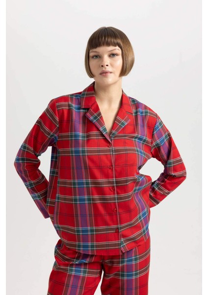 Fall in Love Pijama Yaka Flanel Casual Üst B5457AX23WN