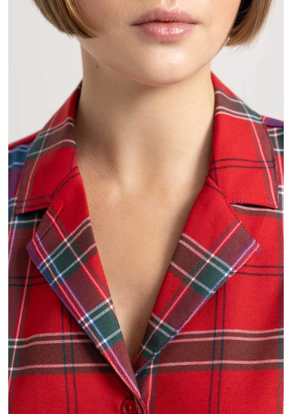 Fall in Love Pijama Yaka Flanel Casual Üst B5457AX23WN