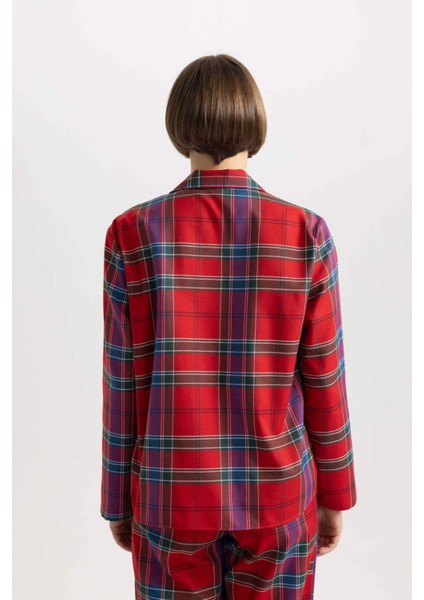 Fall in Love Pijama Yaka Flanel Casual Üst B5457AX23WN