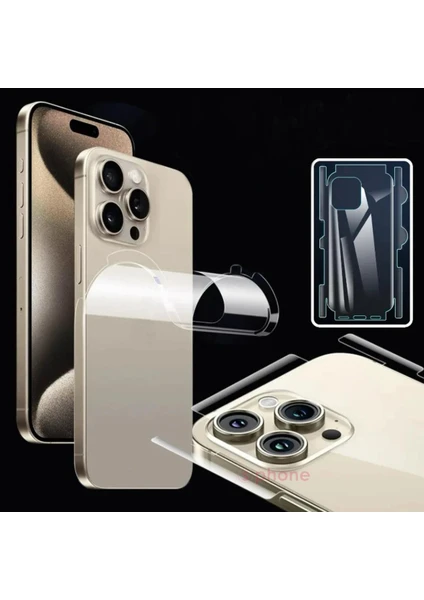 iPhone 15 Pro Arka Cam Çerçeve Kenar Koruyucu Çizilmeye Karşıt 360 Film Clear Şeffaf Parlak Hidrojel