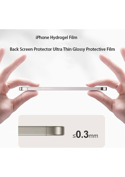 iPhone 15 Pro Arka Cam Çerçeve Kenar Koruyucu Çizilmeye Karşıt 360 Film Clear Şeffaf Parlak Hidrojel