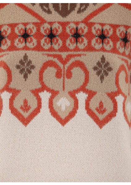 Bisiklet Yaka Normal Desenli Ekru Kazak Kadın Mgkd03019 fiyatları