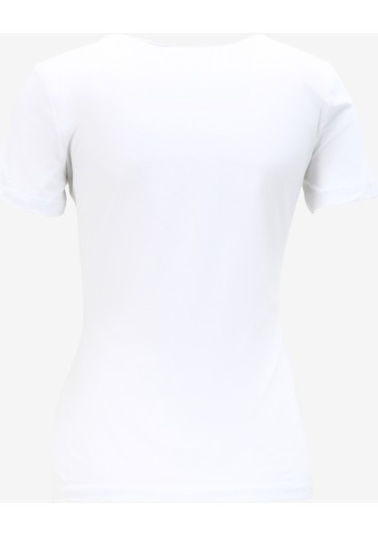 Bisiklet Yaka Baskılı Beyaz Kadın T-Shirt 75PAHF03 fiyatları