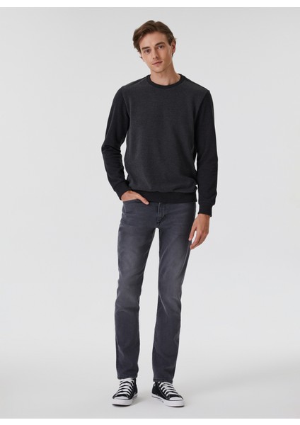 O Yaka Gri Erkek Sweatshırt 241 Lcm 241015 Newdıagonal Grı