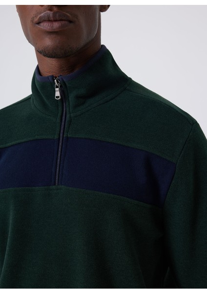 Dik Yaka Yeşil Erkek Sweatshırt 241 Lcm 241067 Poys Yesıl