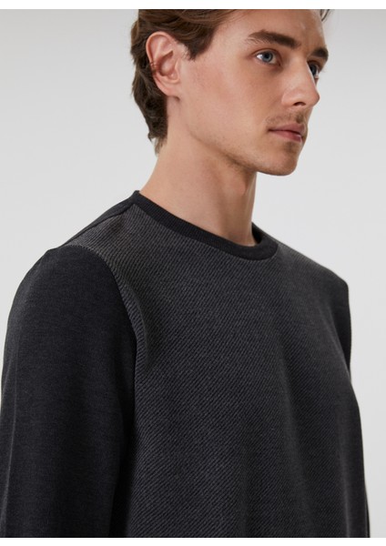 O Yaka Gri Erkek Sweatshırt 241 Lcm 241015 Newdıagonal Grı