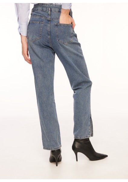 Yüksek Bel Normal Indigo Kadın Pantolon Bolıra indirimleri