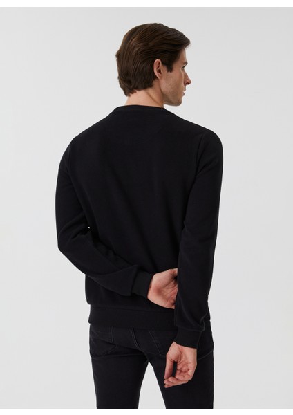 O Yaka Siyah Erkek Sweatshırt 241 Lcm 241015 Newdıagonal Sıyah