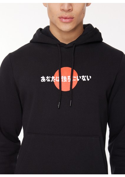 Kapüşon Yaka Siyah Erkek Sweatshırt 12261176_JORBEHIND Sweat Hood Exc fırsatları