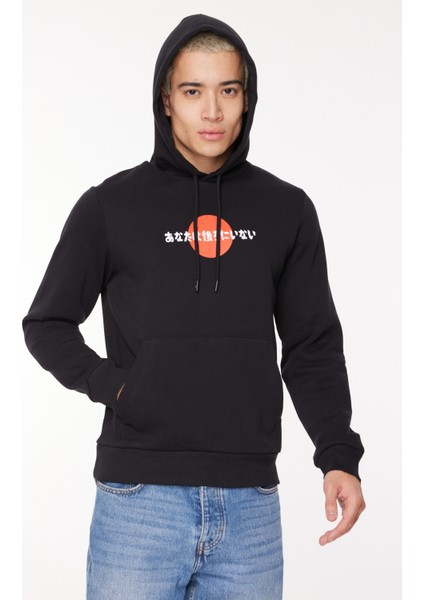 Kapüşon Yaka Siyah Erkek Sweatshırt 12261176_JORBEHIND Sweat Hood Exc