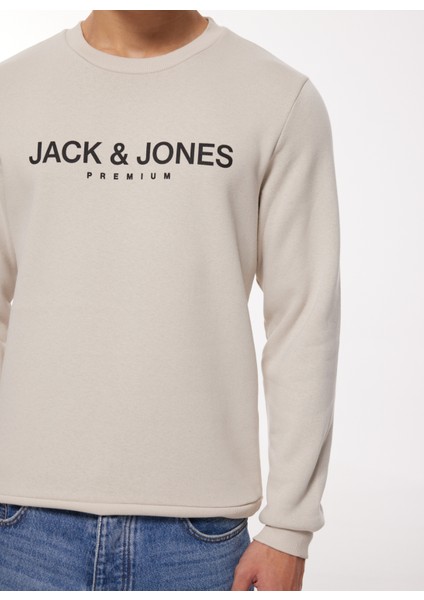 Bisiklet Yaka Gri Erkek Sweatshırt 12261174_JPRBLAJACOB Sweat Crew Exc fırsatları