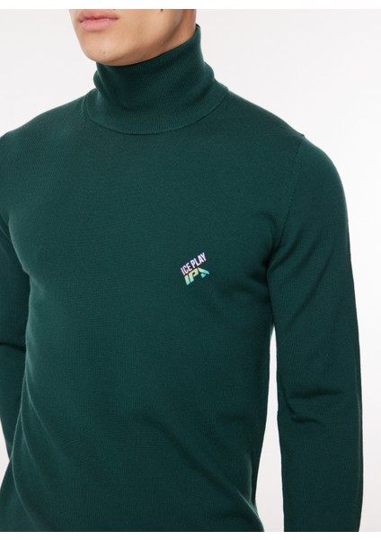 Dik Yaka Normal Düz Koyu Yeşil Erkek Kazak 23IU1M0A0159002_MAGLIA Lupetto fırsatları
