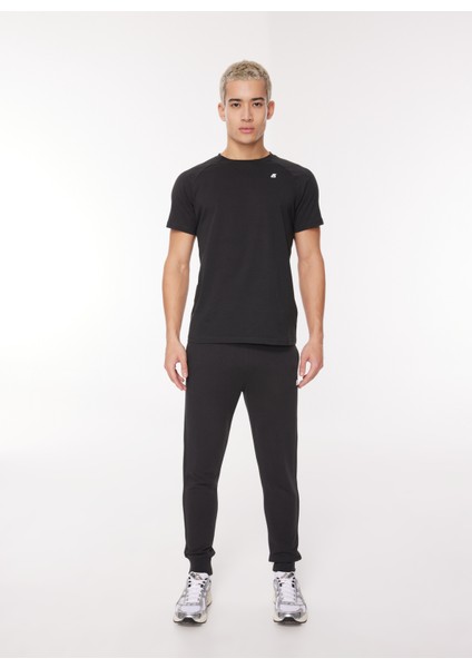 Bisiklet Yaka Düz Siyah Erkek T-Shirt K0074Q0_EDWING modelleri