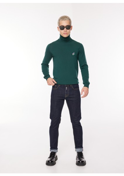 Normal Bel Slim Fit Erkek Denim Pantolon 23IU1M02SL26020_PANTALONE 5 Tasche