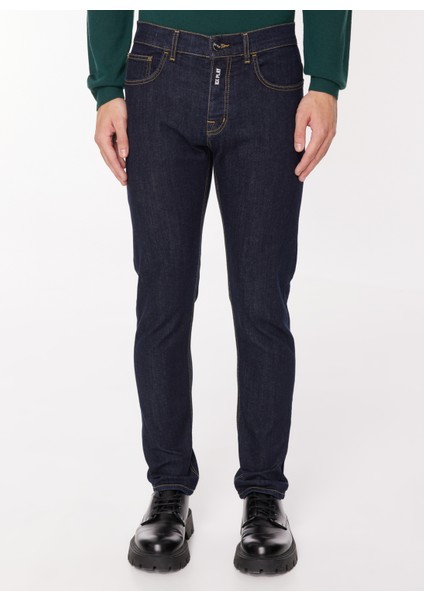 Normal Bel Slim Fit Erkek Denim Pantolon 23IU1M02SL26020_PANTALONE 5 Tasche