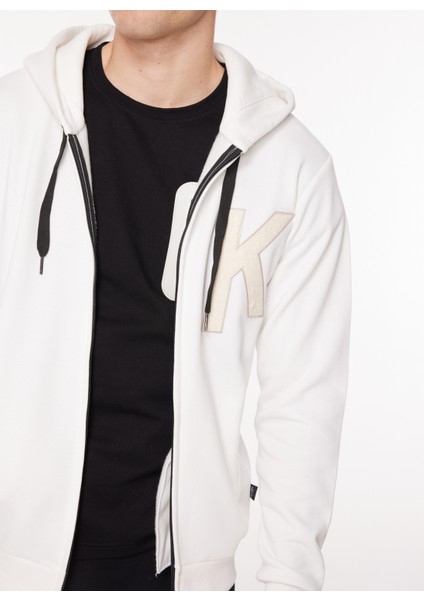 Kapüşon Yaka Krem Erkek Sweatshırt Hzw G500 Key_downtown Regular Fıt fırsatları