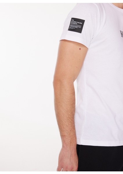 Bisiklet Yaka Baskılı Beyaz Erkek T-Shirt Mtt G540 Rekst_reflector Regular modelleri