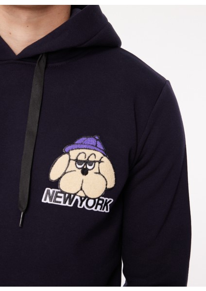 Kapüşon Yaka Lacivert Erkek Sweatshırt Hew G502 Dog_downtown Regular Fıt fiyatları