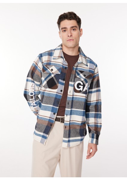 Oversize Lacivert Desenli Erkek Gömlek Jsw G520 Garments_garments Over Fıt