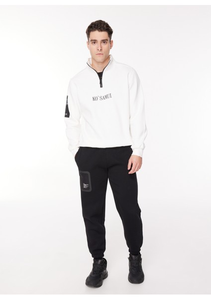 Kapüşon Yaka Krem Erkek Sweatshırt Szw G540 Rekst_reflector Regular