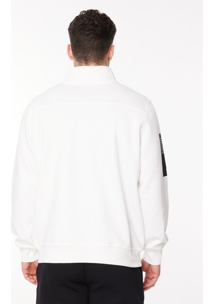 Kapüşon Yaka Krem Erkek Sweatshırt Szw G540 Rekst_reflector Regular
