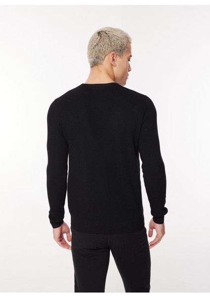 Bisiklet Yaka Slim Fit Siyah Erkek Kazak Mı2508Ss indirimleri