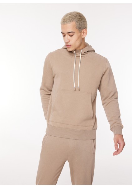 Kapüşon Yaka Kahve Erkek Sweatshırt FI2545SS