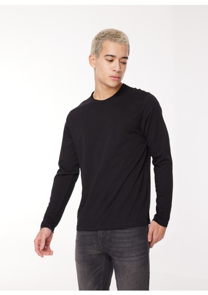 Bisiklet Yaka Siyah Erkek T-Shirt TI2547SS