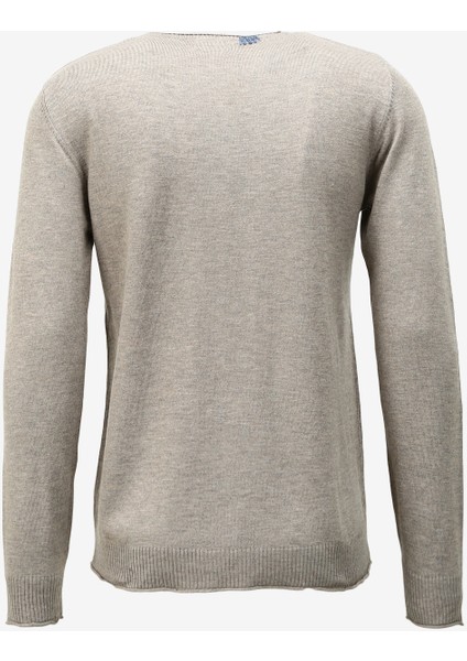 Bisiklet Yaka Slim Fit Bej Erkek Kazak Mı2562Ss