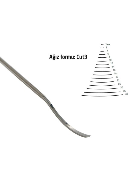 3124002 Bükülmüş Tip Oyma Iskarpela Cut3 - 2mm