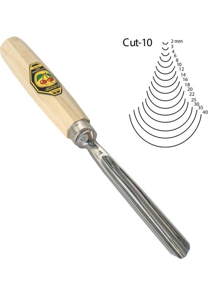3110012 Düz Oluklu Ağız Oyma Iskarpelası CUT10 - 12MM