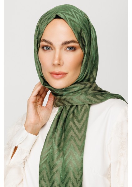 Zikzak Desen Parlak Jakar Şal