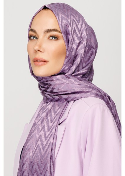 Zikzak Desen Parlak Jakar Şal modelleri