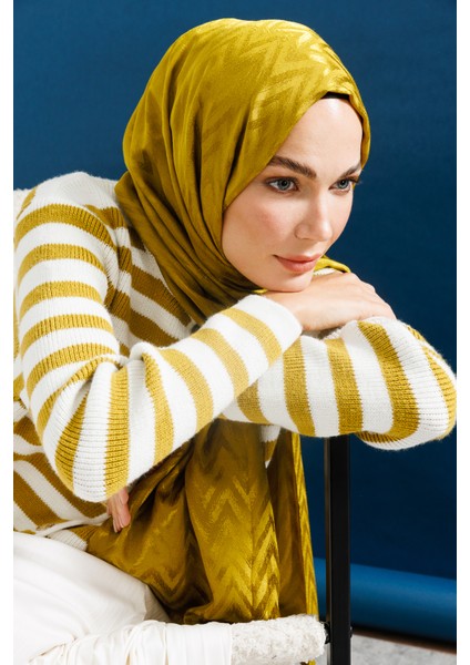 Zikzak Desen Parlak Jakar Şal modelleri