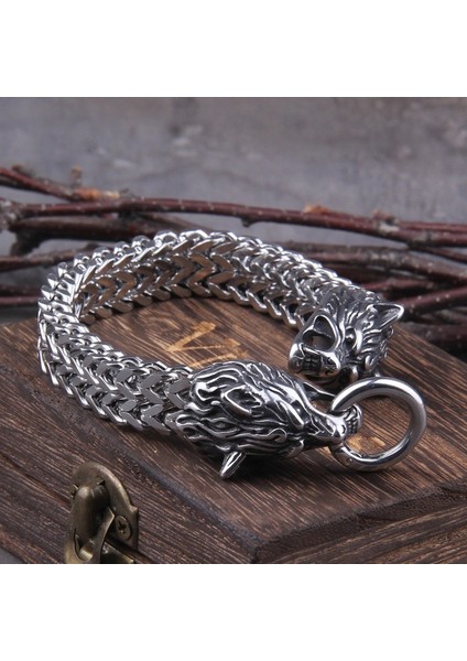 Thor Iskandinav Kurt Nordik Geri & Freki Odin Erkek 316L Çelik Bileklik fırsatları