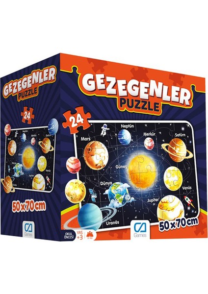 Ca Oyuncak Puzzle 24 Parça Okul Öncesi Gezegenleri Öğreniyorum Seti 50X70 cm - Mavi Su Dünyası