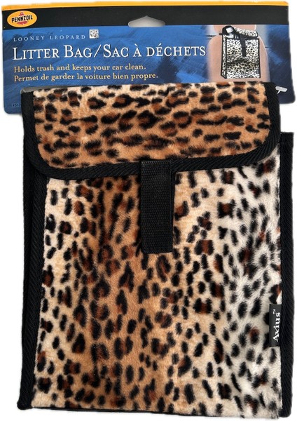 Leopar Desenli Oto Koltuk Arkası Organizer Çanta 21X19X7CM