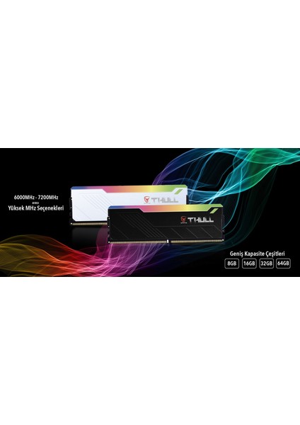 Apex 64GB Kıts (2X32GB) 6000MHZ CL30 1.3V Rgb Black Heatsınk Ddr5 Ram THL-PCAPX4800D5-64G-B