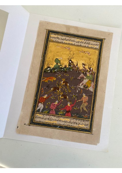 Avcılık Konulu El Yapımı Minyatür Resim 28X17 cm