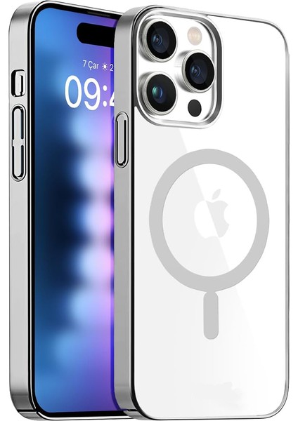 iPhone 14 Pro Max Kılıf Magsafe Özellikli Titanyum Seri Silikon Kapak