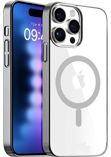 iPhone 14 Pro Max Kılıf Magsafe Özellikli Titanyum Seri Silikon Kapak
