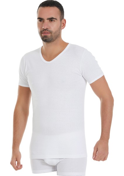 Yıldız 3'lü %100 Pamuk Ribana V Yaka T-Shirt Q60
