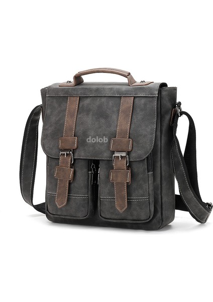 Erkek Crossbody Sırt Çantası Retro Erkek Çantası Rahat Omuz Crossbody Çanta Pu Deri Büyük Çanta Çanta (Yurt Dışından)