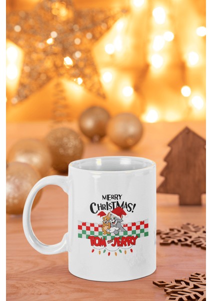 Tom ve Jerry Merry Christmas Yılbaşı Kupa Bardak